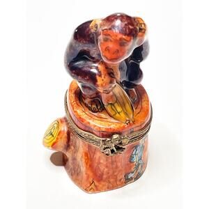Limoges Box Monkey Hand Painted Porcelain Trinket
